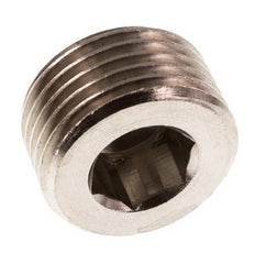 1/2'' Nickel plated Brass Closing plug with Inner Hex without collar 16 Bar [5 Pieces]