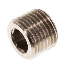 1/8'' Nickel plated Brass Closing plug with Inner Hex without collar 16 Bar [10 Pieces]