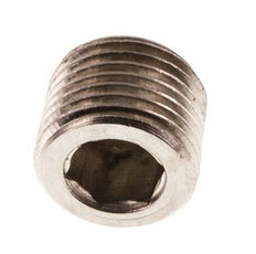 1/8'' Nickel plated Brass Closing plug with Inner Hex without collar 16 Bar [10 Pieces]