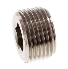 3/8'' Nickel plated Brass Closing plug with Inner Hex without collar 16 Bar [10 Pieces]
