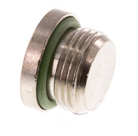 G 3/8'' Nickel plated Brass Closing plug with Inner Hex and FKM Seal 16 Bar [5 Pieces]