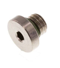 M5 Nickel plated Brass Closing plug with Inner Hex and FKM Seal 16 Bar [5 Pieces]