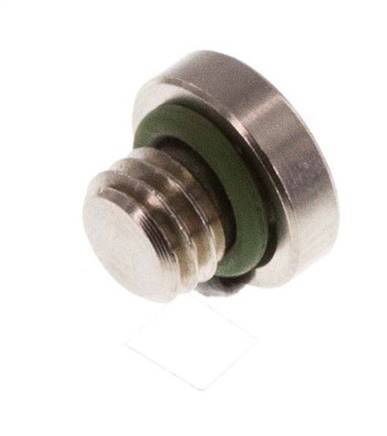 M5 Nickel plated Brass Closing plug with Inner Hex and FKM Seal 16 Bar [5 Pieces]