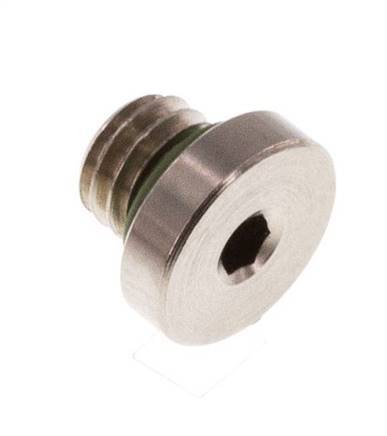 M5 Nickel plated Brass Closing plug with Inner Hex and FKM Seal 16 Bar [5 Pieces]