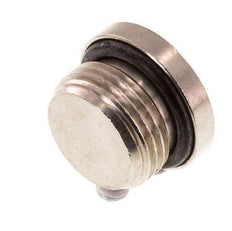 G 3/8'' Nickel plated Brass Closing plug with Inner Hex and NBR Seal 16 Bar [5 Pieces]
