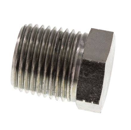 Tapón de cierre de acero galvanizado de 1/2'' NPT macho con barra exterior hexagonal 210