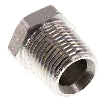 3/8'' NPT Male Zinc plated Steel Closing plug with Outer Hex 210 Bar [2 Pieces]