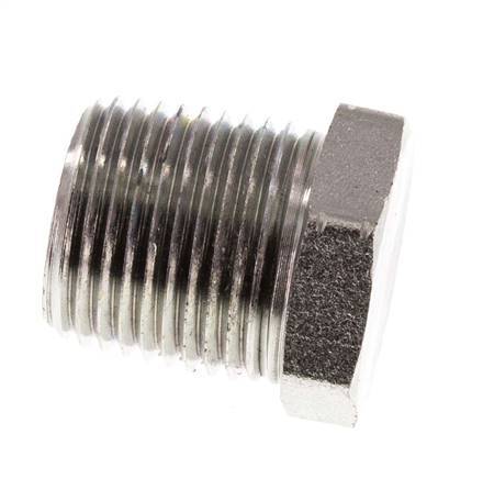 3/8'' NPT Male Zinc plated Steel Closing plug with Outer Hex 210 Bar [2 Pieces]