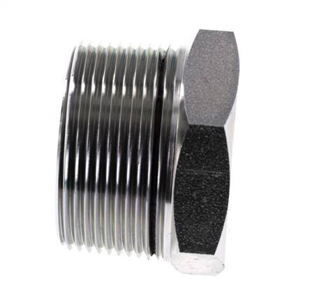 1 1/2'' NPT Male Zinc plated Steel Closing plug with Outer Hex 70 Bar