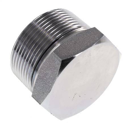 1 1/2'' NPT Male Zinc plated Steel Closing plug with Outer Hex 70 Bar