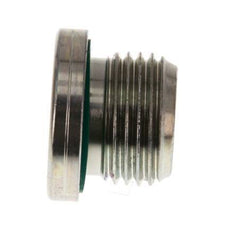 G 1/2'' Macho Tapón de cierre de acero galvanizado con hexágono interior y junta FKM 400 Bar [2 Piezas]