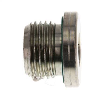 G 1/2'' Macho Tapón de cierre de acero galvanizado con hexágono interior y junta FKM 400 Bar [2 Piezas]
