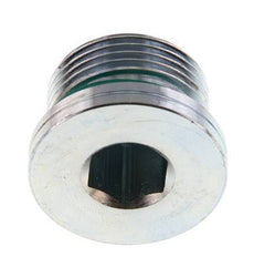 G 3/4'' Macho Tapón de cierre de acero galvanizado con hexágono interior y junta FKM 400 Bar [2 Piezas]