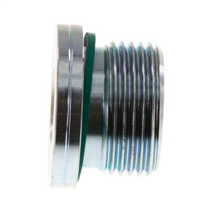 G 3/4'' Macho Tapón de cierre de acero galvanizado con hexágono interior y junta FKM 400 Bar [2 Piezas]