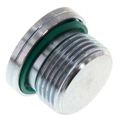 G 3/4'' Male Zinc plated Steel Closing plug with Inner Hex and FKM Seal 400 Bar [2 Pieces]