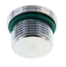 G 3/4'' Macho Tapón de cierre de acero galvanizado con hexágono interior y junta FKM 400 Bar [2 Piezas]