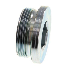 G 1 1/2'' Macho Tapón de cierre de acero galvanizado con hexágono interior y junta FKM 250 Bar