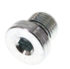 G 1/4'' Macho Tapón de cierre de acero galvanizado con hexágono interior y junta NBR 400 Bar [5 Piezas]