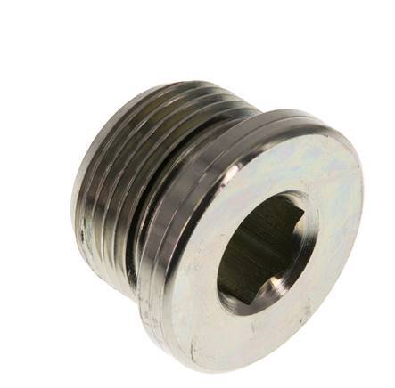 G 3/4'' Male Zinc plated Steel Closing plug with Inner Hex and NBR seal 400 Bar [2 Pieces]