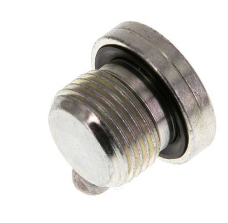 G 3/8'' Macho Tapón de cierre de acero galvanizado con hexágono interior y junta NBR 400 Bar [2 Piezas]