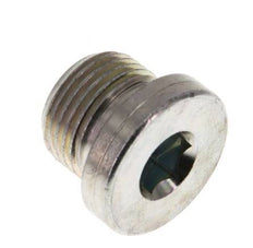 G 3/8'' Male Zinc plated Steel Closing plug with Inner Hex and NBR seal 400 Bar [2 Pieces]