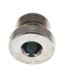 G 3/8'' Macho Tapón de cierre de acero galvanizado con hexágono interior y junta NBR 400 Bar [2 Piezas]