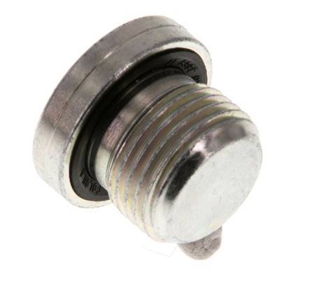 G 3/8'' Macho Tapón de cierre de acero galvanizado con hexágono interior y junta NBR 400 Bar [2 Piezas]