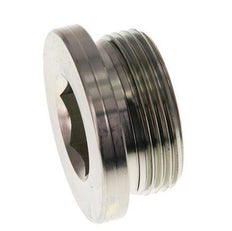 G 1 1/4'' Macho Tapón de cierre de acero galvanizado con hexágono interior y junta NBR 250 Bar
