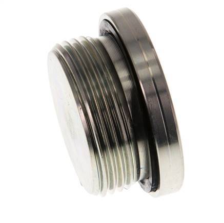 G 1 1/4'' Macho Tapón de cierre de acero galvanizado con hexágono interior y junta NBR 250 Bar
