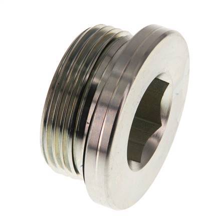 G 1 1/4'' Macho Tapón de cierre de acero galvanizado con hexágono interior y junta NBR 250 Bar