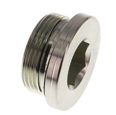 G 1 1/4'' Macho Tapón de cierre de acero galvanizado con hexágono interior y junta NBR 250 Bar