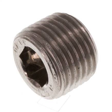 1/8'' Stainless steel Closing plug with Inner Hex without collar 40 Bar [2 Pieces]