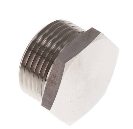 G 1'' Tapón de cierre de acero inoxidable con hexágono exterior 40 Bar