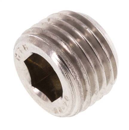 M14x1.5 Stainless steel Closing plug with Inner Hex without collar (conical) 40 Bar