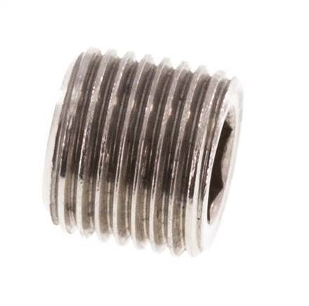 G 1/8'' Tapón de cierre de acero inoxidable con hexágono interior sin collarín 40 Bar