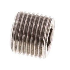 G 1/8'' Tapón de cierre de acero inoxidable con hexágono interior sin collarín 40 Bar