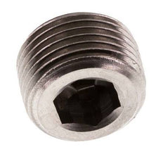 G 3/8'' Tapón de cierre de acero inoxidable con hexágono interior sin collarín 40 Bar