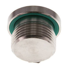 G 3/4'' Macho Tapón de cierre de acero inoxidable con hexágono interior y junta FKM 400 Bar