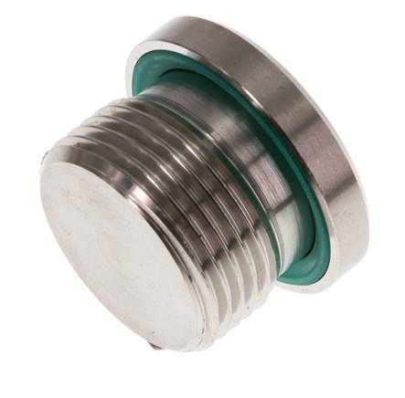 G 3/4'' Macho Tapón de cierre de acero inoxidable con hexágono interior y junta FKM 400 Bar