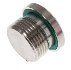 G 3/4'' Macho Tapón de cierre de acero inoxidable con hexágono interior y junta FKM 400 Bar