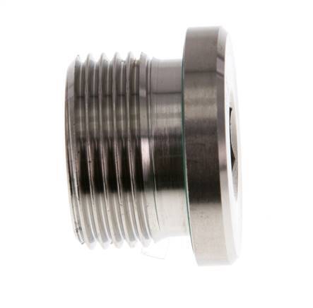 G 3/4'' Macho Tapón de cierre de acero inoxidable con hexágono interior y junta FKM 400 Bar