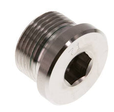 G 3/4'' Macho Tapón de cierre de acero inoxidable con hexágono interior y junta FKM 400 Bar