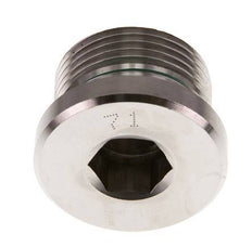 G 3/4'' Macho Tapón de cierre de acero inoxidable con hexágono interior y junta FKM 400 Bar
