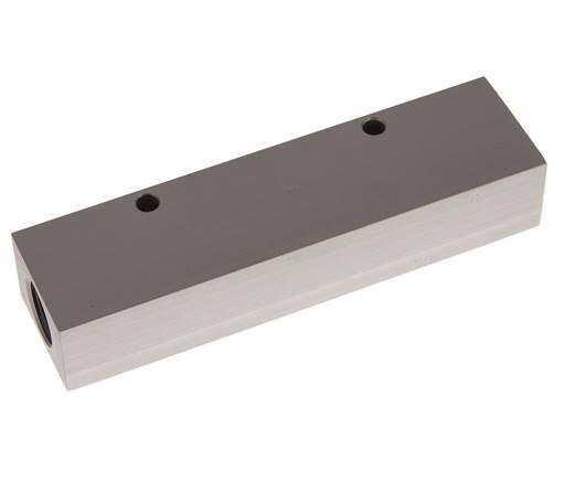 2xG 1/2'' x 4xG 1/4'' Bloque distribuidor de aluminio de una cara 16 barras
