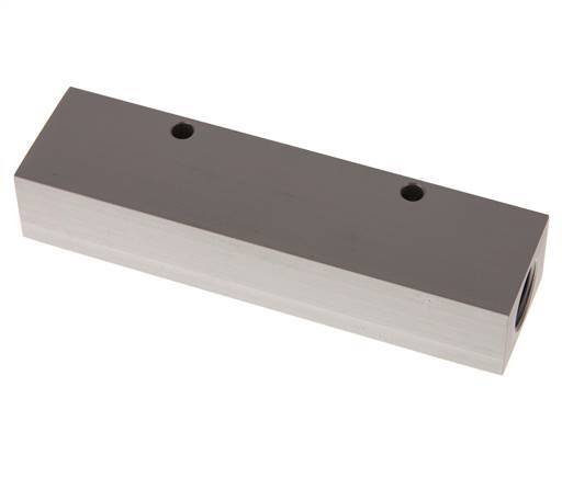 2xG 1/2'' x 4xG 1/4'' Bloque distribuidor de aluminio de una cara 16 barras