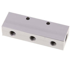 2xG 1/4'' x 6xG 1/8'' Bloque distribuidor de aluminio de doble cara de 16 barras