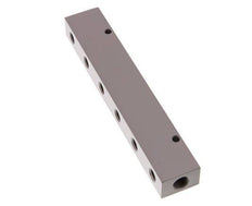2xG 1/4'' x 6xG 1/8'' Bloque distribuidor de aluminio de una cara 16 barras