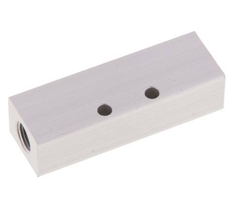 2xG 1/8'' x 3xM5 Bloque distribuidor de aluminio de una cara 16 Bar
