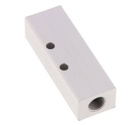 2xG 1/8'' x 3xM5 Bloque distribuidor de aluminio de una cara 16 Bar