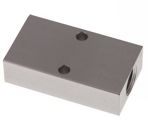2xG 3/8'' x 2xG 1/4'' Bloque distribuidor de aluminio de una cara 16 barras